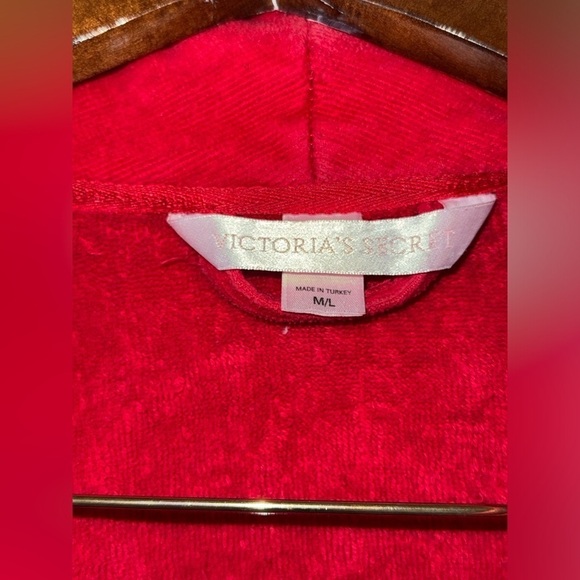 VTG Victoria's Secret Plush Robe Terry Cloth Robe Women Size M/L Red - Picture 7 of 9